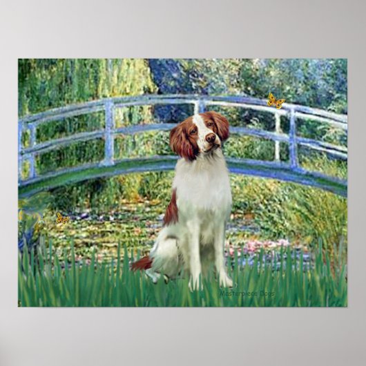 Poster Brittany Spaniel 3 - Pont du bassin aux nymphéas (Devant)
