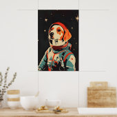 Poster Brittany Spaniel Astronaut Poster, Brittany Retro (Cuisine)