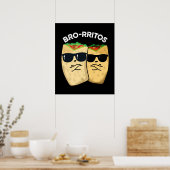 Poster Bro-rritos Funny Burrito Pun Dark BG (Cuisine)
