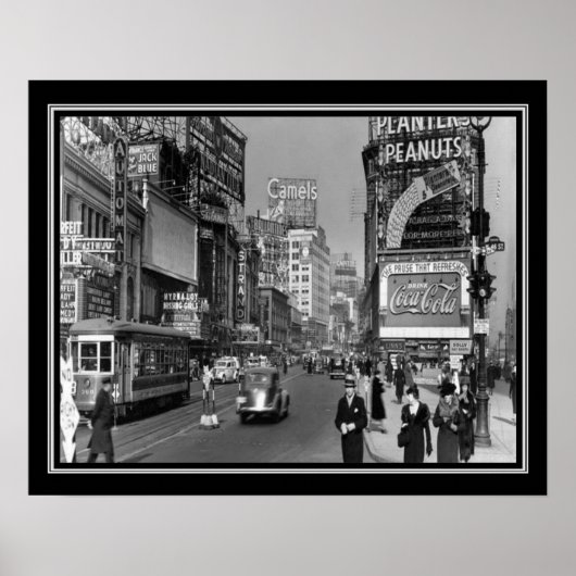 Poster Broadway & 46th St NYC Imprimer ca. 1937 (Devant)