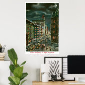 Poster Broadway inférieur par nuit (Bureau à domicile)