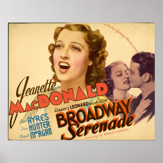 Poster Broadway Serenade ~ Jeanette Mac Donald (Devant)