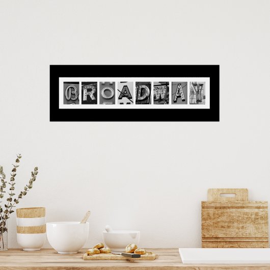 Poster BROADWAY Typographie architecturale (Cuisine)