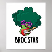 Poster Broc Star Funny Brocolli Rock Star PUn (Devant)