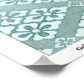 Poster Brocade or avec arrière - plan rouge (Coin)