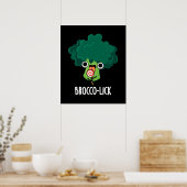 Poster Brocco lick Funny Veggie Broccoli Pun Dark BG (Cuisine)