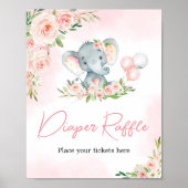 Poster Brochure à ballons rose floral (Devant)
