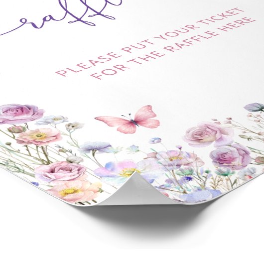 Poster Brochure Baby shower Papillon (Coin)