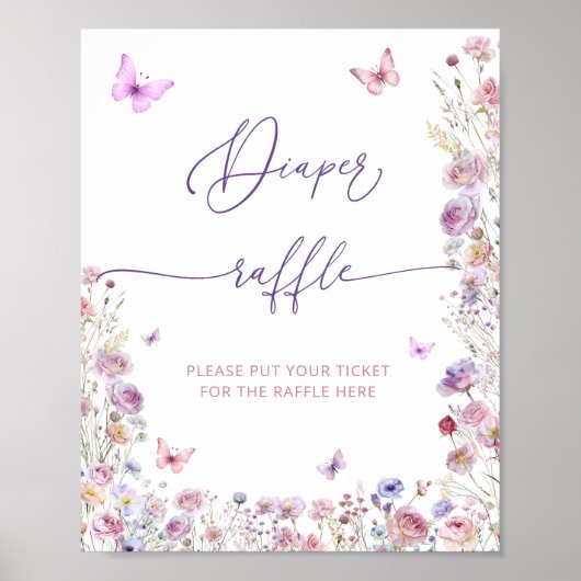 Poster Brochure Baby shower Papillon (Devant)