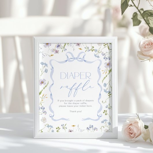 Poster Brochure Bleu Bow Fleur sauvage Brochure