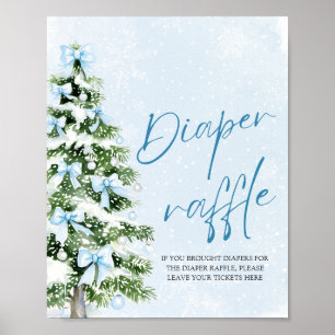 Poster Brochure bleue Arbre de Noël Baby shower Déchets R