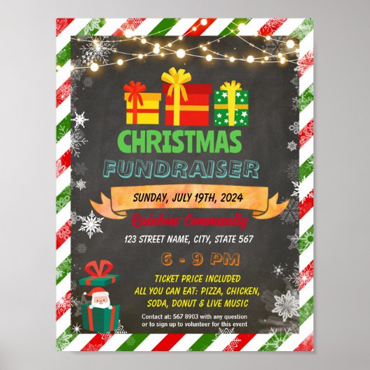 Poster Brochure cadeau de Noël modifiable Circulaire de c (Devant)