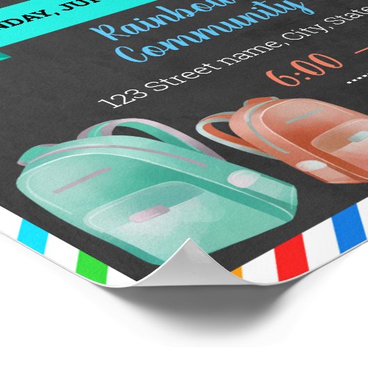 Poster Brochure cadeau éditable sac à dos (Coin)