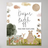 Poster Brochure de Baby shower de bois Boho (Devant)