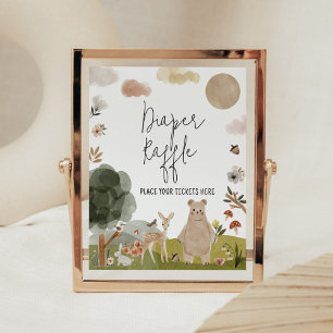 Poster Brochure de Baby shower de bois Boho