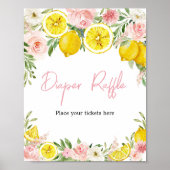 Poster Brochure de citron rose Floral (Devant)