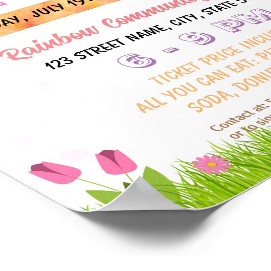 Poster Brochure de l'école Editable Spring Fling (Coin)