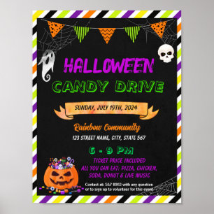 Poster Brochure de lecteur de bonbons Halloween modifiabl