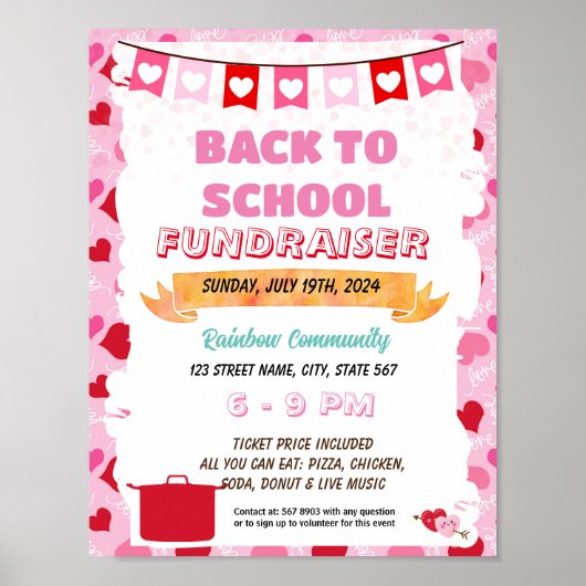 Poster Brochure de porte-chance de Valentine modifiable (Devant)