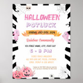 Poster Brochure d'halloween rose modifiable (Devant)