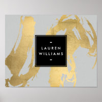 Brochures Abstraites Faux Gold sur Grey