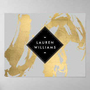 Poster Brochures Edgy Faux Gold sur Grey