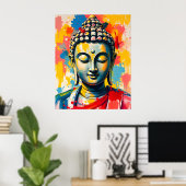 Poster Brochures texturées Peinture de Bouddha Abstraite (Bureau à domicile)