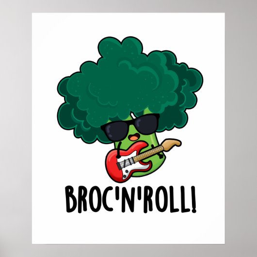Poster Brock n Roll Funny Veggie Brocoli Pun (Devant)