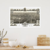 Poster Brockton, MA Carte panoramique - 1882 (Cuisine)