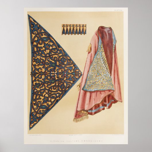Poster Broderie de costume albanais de l'ar industriel (Devant)