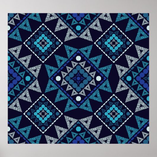 Poster Broderie ethnique Boho Motif sans couture (Devant)