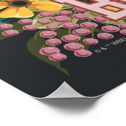 Poster Broderie graphique florale de BUGS BUNNY™ (Coin)