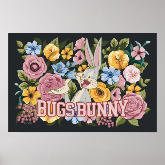 Poster Broderie graphique florale de BUGS BUNNY™ (Devant)