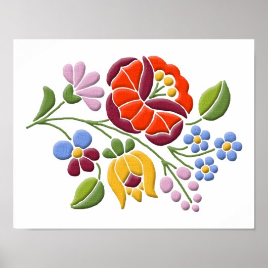 Poster Broderie Kalocsa - Art populaire hongrois (Devant)