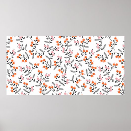 Poster Broderie main motif sans couture avec libre (Devant)