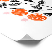 Poster Broderie main motif sans couture avec libre (Coin)