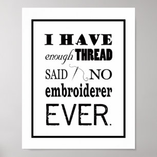 Poster Broderie Pas Suffisamment Thread Craft Room