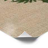 Poster Broderie rustique Deer & Holiday Greens noël (Coin)