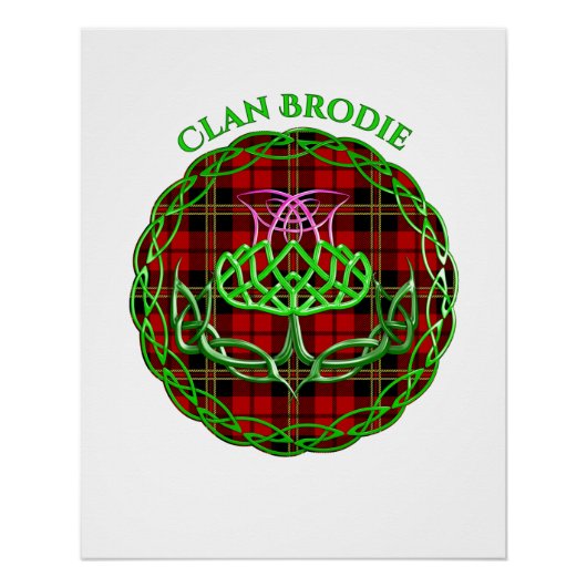 Poster Brodie Scottish Tartan Celtic Thistle (Devant)