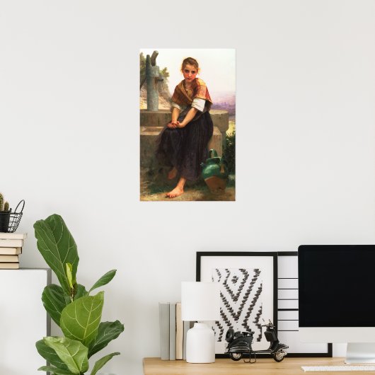 Poster Broken Pitcher William-Adolphe Bouguereau Canvas (Bureau à domicile)