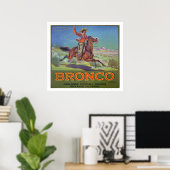 Poster 'Bronco Oranges', c.1900 (litho couleur) (Bureau à domicile)
