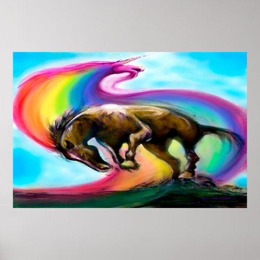 Poster Bronco Rainbow Unicorn (Devant)