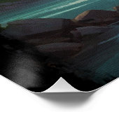 Poster Brontosaurus à la canne et plaisir fluvial (Coin)