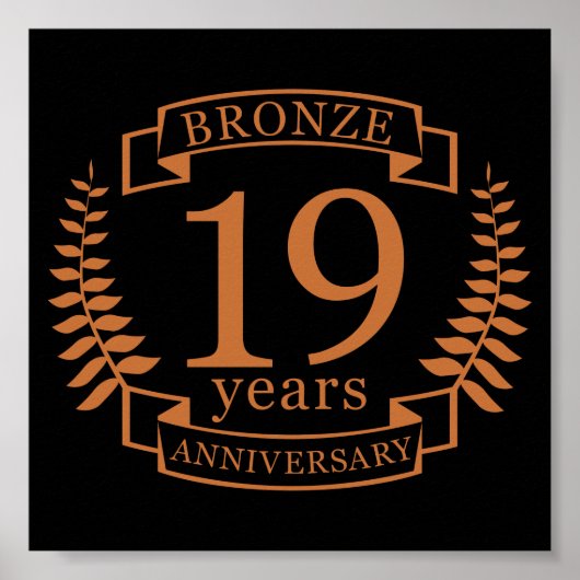 Poster Bronze anniversaire traditionnel mariage 19 ans (Devant)