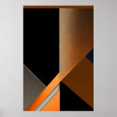 Poster Bronze Texturé et Abstrait Géométrique Orange (Devant)