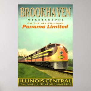 Poster BROOKHAVEN Mississippi Illinois Central Railroad