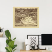 Poster Brookland, DC Carte panoramique - 1895 (Bureau à domicile)