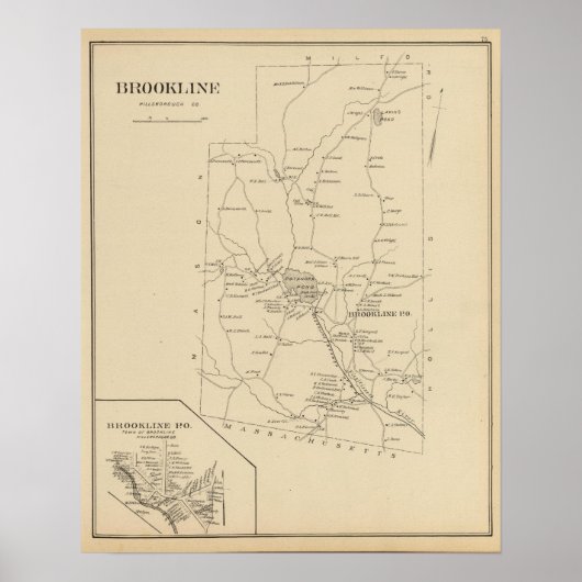 Poster Brookline, Hillsborough Co (Devant)