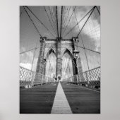 Poster Brooklyn Bridge Architectural noir et blanc (Devant)