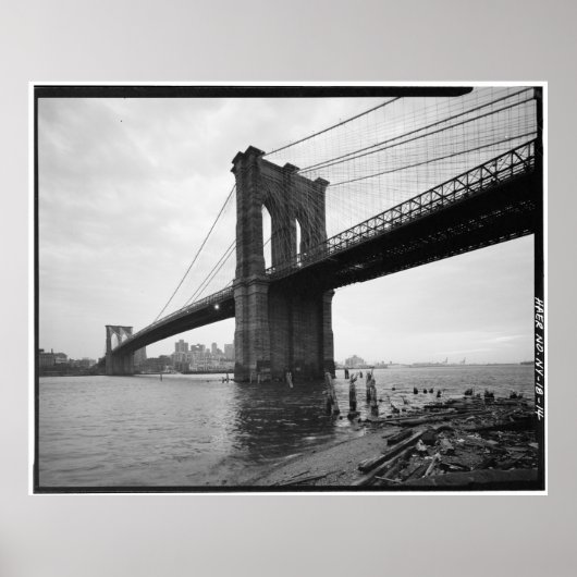 Poster Brooklyn Bridge Black and White Photograph (Devant)